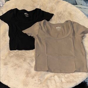 Basic Editions Kids' Black and Tan Short Sleeve Tees
